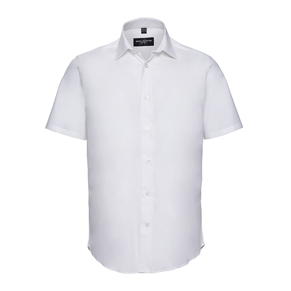 Men`s Short Sleeve Fitted Stretch Shirt