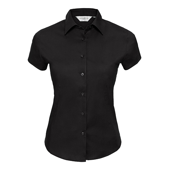 Ladies` Short Sleeve Fitted Stretch Shirt