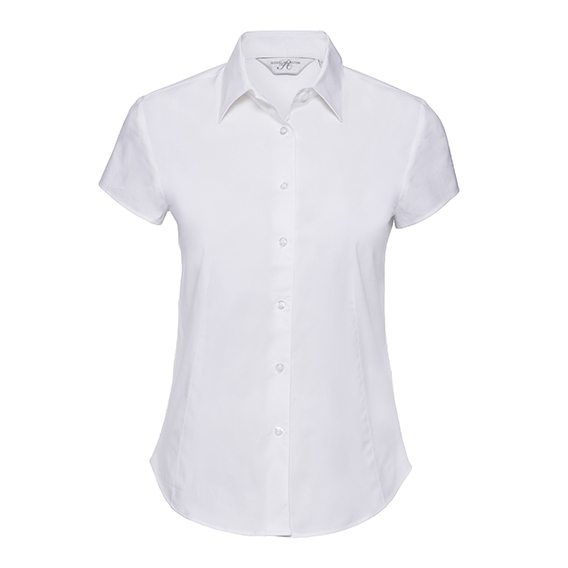 Ladies` Short Sleeve Fitted Stretch Shirt