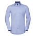 Men`s Long Sleeve Tailored Contrast Herringbone Shirt 