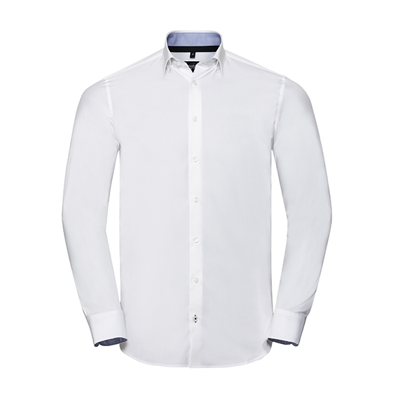 Men`s Long Sleeve Tailored Contrast Ultimate Stretch Shirt 